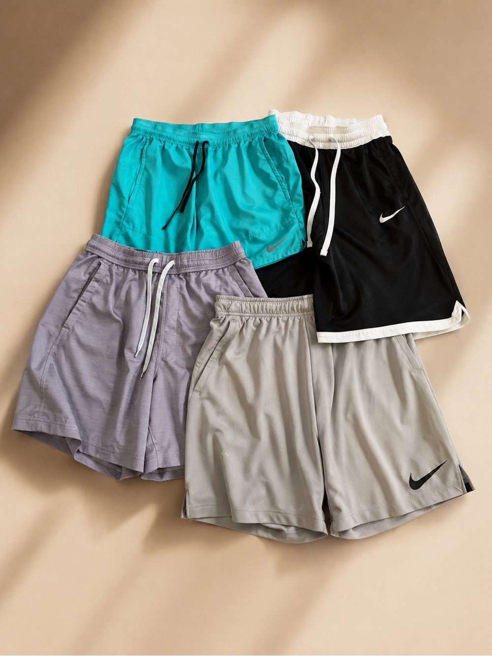 Nike Athletic Shorts 4-Piece Bundle Men’s M-L Running Training Dri-Fit
